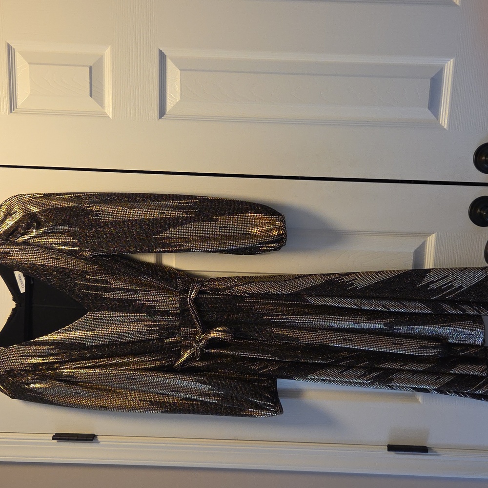 Calvin Klein Black and Gold Dress